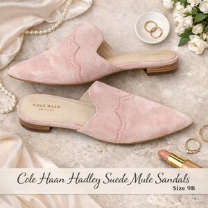 Cole Haan Hadley Suede Mule Sandals Pink Size 9B